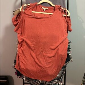 Express Burnt Orange Short Sleeve Top